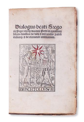 INCUNABULA  GREGORY I, Pope. Dialogorum libri quattuor.  1494/95